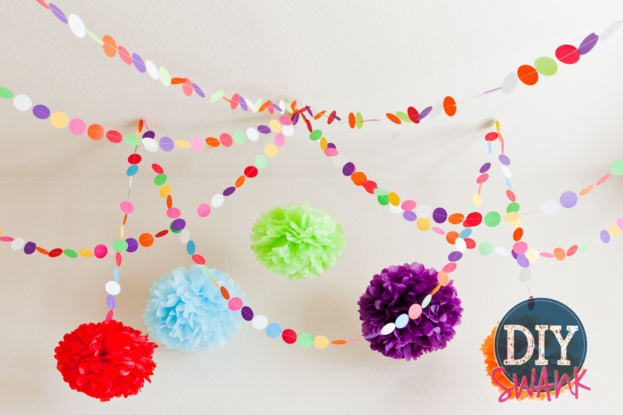 Make a Colorful Paper Garland in Minutes - DIY Candy