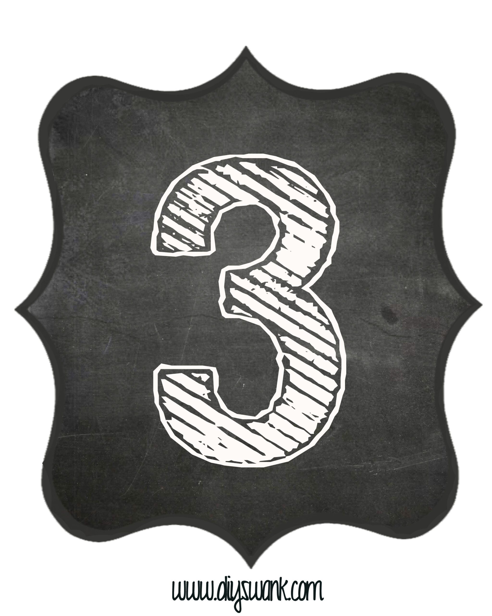 Printable_Chalkboard_ Number_3 - Swanky Design Company