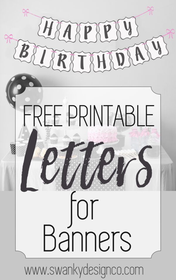 free printable black and white banner letters swanky