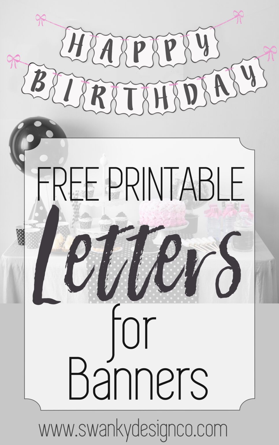 free printable black and white banner letters swanky design company