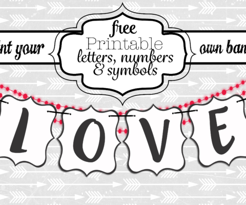 Free Printable Black and White Banner Letters - Swanky Design Co.